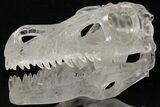 Carved Quartz Crystal Dinosaur Skull - Roar! #208840-3